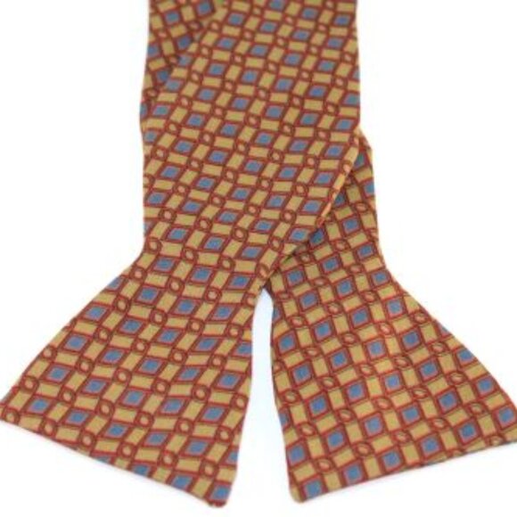 NEW Lanae Joy Silk Adjustable Bow Tie Bowtie / Gold Red Blue / Privat… - Picture 2 of 4